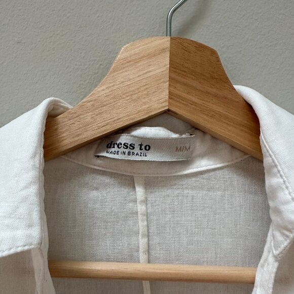 Off-White Linen Shirt by Dress To - Picture 4 of 5